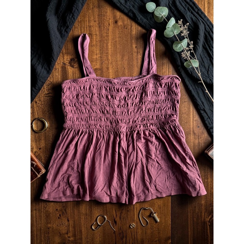 American Eagle - Smocked Peplum Top - Women Size Large